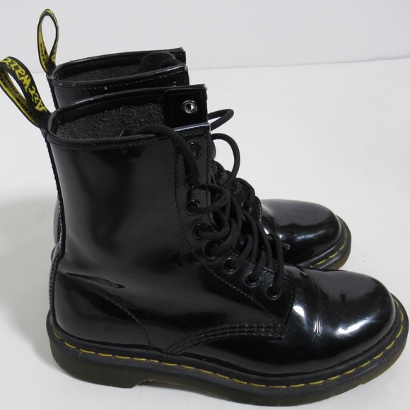 Dr Martens Women's 1460 Patent Leather Boots Black Lamper Size 6 US L 4 UK - Picture 2 of 12